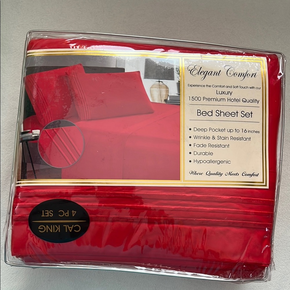 Elegant Comfort Luxury 1500 Premium Hotel Quality Bed Sheet Set Cal King